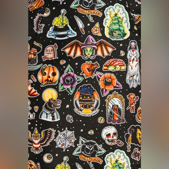 Blackmilk “TATTOWEEN BLACK LONG SLEEVE EVIL MINI SKATER DRESS” Size Medium M NWT - Picture 6 of 16